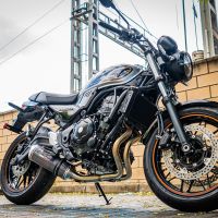 Escape compatível com Kawasaki Z 650 RS 2021-2023, Satinox Poppy , Silenciador homologado para ruído, com catalisador, linha completa 