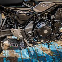 Escape compatível com Kawasaki Z 650 RS 2021-2023, Satinox Poppy , Silenciador homologado para ruído, com catalisador, linha completa 