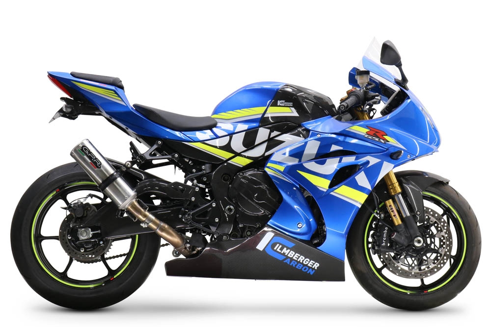 Escape compatível com Suzuki Gsx-R 1000 - 1000 R 2021-2025, M3 Titanium Natural, Escape legal, homologado, silenciador com db killer removível e tubo de ligação específico 