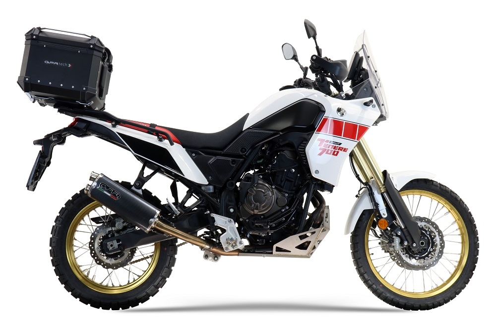 Escape compatível com Yamaha Tenere 700 2019-2020, Dual Poppy, Escape legal, homologado, silenciador com db killer removível e tubo de ligação específico 