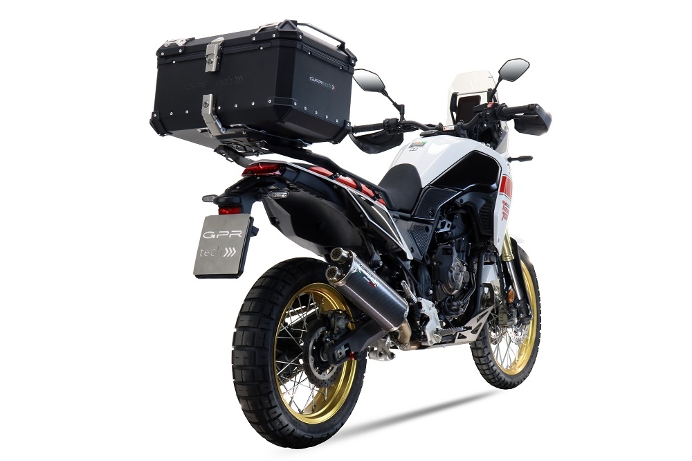 Escape compatível com Yamaha Tenere 700 2021-2024, Dual Poppy, Escape legal, homologado, silenciador com db killer removível e tubo de ligação específico 