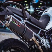 Escape compatível com Triumph Tiger 850 2020-2024, Dual Poppy, Escape legal, homologado, silenciador com db killer removível e tubo de ligação específico 