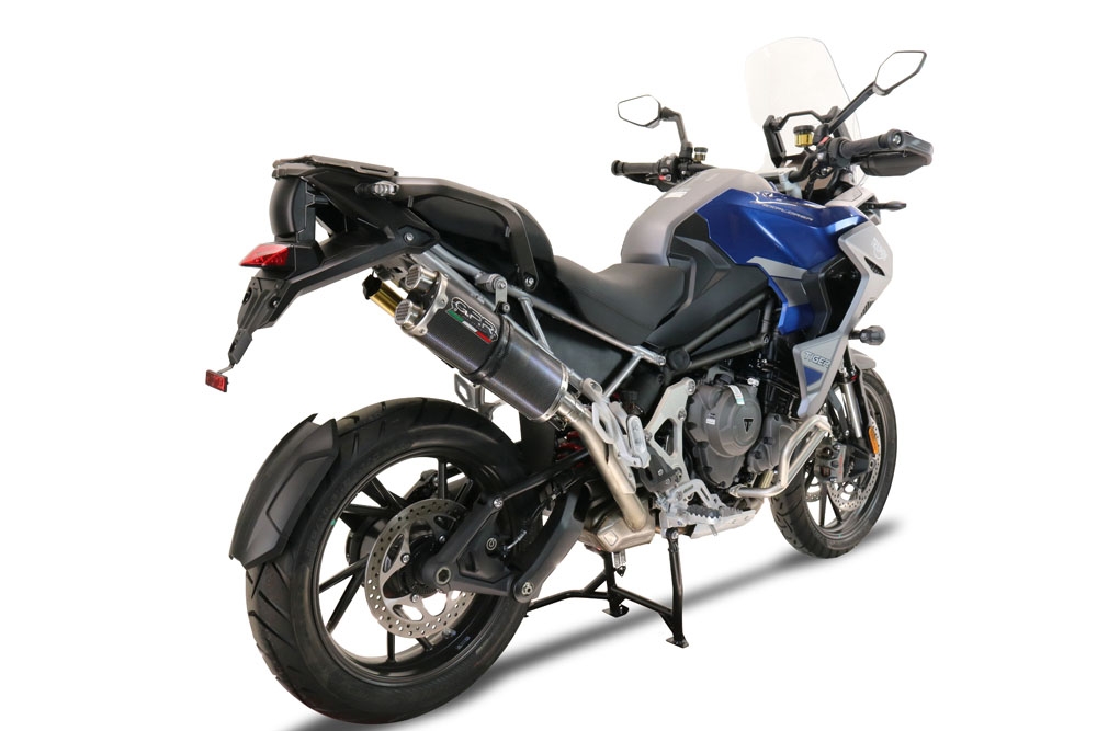 Escape compatível com Triumph Tiger 1200 Gt - Rally 2022-2024, Dual Poppy, Escape legal, homologado, silenciador com db killer removível e tubo de ligação específico 