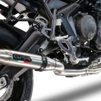 Escape compatível com Triumph Trident 660 2021-2024, Deeptone Inox, Escape completo, não legal para países da UE, com db killer removível 