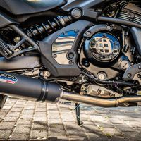 Escape compatível com Kawasaki Vulcan 650 S 2017-2020, M3 Black Titanium, Sistema homologado com catalisador linha completa, silencioso mais coletor 