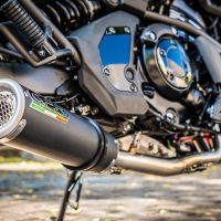 Escape compatível com Kawasaki Vulcan 650 S 2017-2020, M3 Black Titanium, Sistema homologado com catalisador linha completa, silencioso mais coletor 