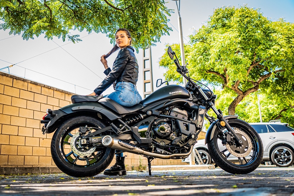 Escape compatível com Kawasaki Vulcan 650 S 2017-2020, Powercone Evo, Sistema homologado com catalisador linha completa, silencioso mais coletor 