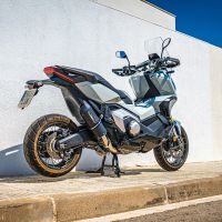 Escape compatível com Honda Forza 750 2021-2024, Furore Evo4 Nero, Escape legal, homologado, silenciador com db killer removível e tubo de ligação específico 