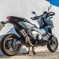 Escape compatível com Honda Forza 750 2021-2024, M3 Titanium Natural, Escape legal, homologado, silenciador com db killer removível e tubo de ligação específico 