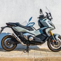 Escape compatível com Honda Forza 750 2021-2024, M3 Titanium Natural, Escape legal, homologado, silenciador com db killer removível e tubo de ligação específico 