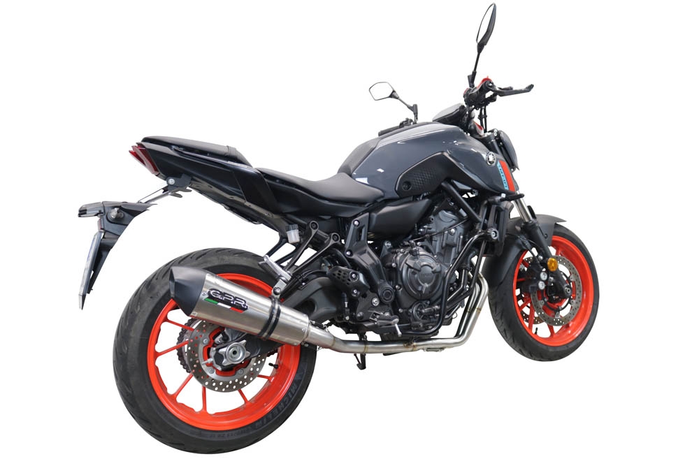 Escape compatível com Yamaha Mt-07 2021-2024, GP Evo4 Titanium, Sistema homologado com catalisador linha completa, silencioso mais coletor 