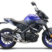 Escape compatível com Yamaha Mt 125 2020-2020, Furore Evo4 Nero, Sistema homologado com catalisador linha completa, silencioso mais coletor 