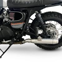 Escape compatível com Triumph BONNEVILLE T100 2001-2014, Deeptone Inox, Par de silenciosos de escape homologadas, com db killer removível e tubos de ligação específicos 