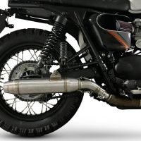 Escape compatível com Triumph BONNEVILLE T100 2001-2014, Deeptone Inox, Par de silenciosos de escape homologadas, com db killer removível e tubos de ligação específicos 