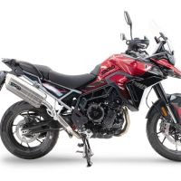 Escape compatível com Triumph Tiger 900 GT / Pro / Rally Pro 2024-2025, Hyper Sonic Titanium, Escape legal, homologado, silenciador com db killer removível e tubo de ligação específico 