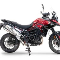 Escape compatível com Triumph Tiger 900 GT / Pro / Rally Pro 2024-2025, GP Evo4 Titanium, Escape legal, homologado, silenciador com db killer removível e tubo de ligação específico 