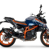 Escape compatível com Ktm Duke 390 2024-2025, GP-Revo Black Titanium, Escape legal, homologado, silenciador com db killer removível e tubo de ligação específico 