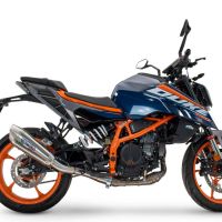 Escape compatível com Ktm Duke 200 2024-2025, GP-Revo Titanium, Escape legal, homologado, silenciador com db killer removível e tubo de ligação específico 