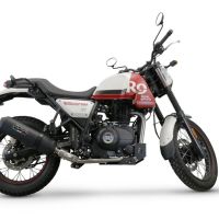 Escape compatível com Royal Enfield Scram 411 2022-2024, Ghisa , Escape legal, homologado, silenciador com catalisador, db killer removível e tubo de ligação específico 