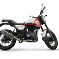 Escape compatível com Royal Enfield Scram 411 2022-2024, Trioval, Escape legal, aprovado, com db killer removível, tubo de conexão e conversor catalítico 