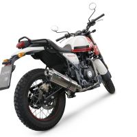 Escape compatível com Royal Enfield Scram 411 2022-2024, Trioval, Escape legal, aprovado, com db killer removível, tubo de conexão e conversor catalítico 